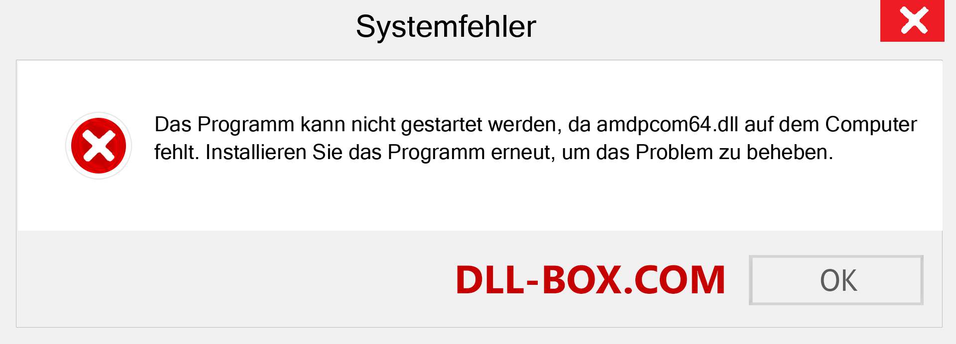 amdpcom64.dll-Datei fehlt?. Download für Windows 7, 8, 10 - Fix amdpcom64 dll Missing Error unter Windows, Fotos, Bildern