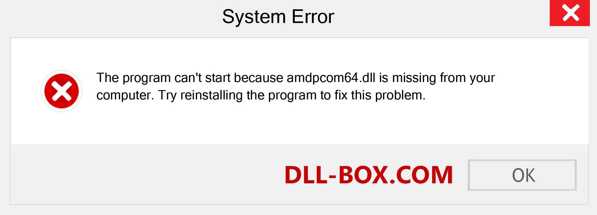  amdpcom64.dll file is missing?. Download for Windows 7, 8, 10 - Fix  amdpcom64 dll Missing Error on Windows, photos, images